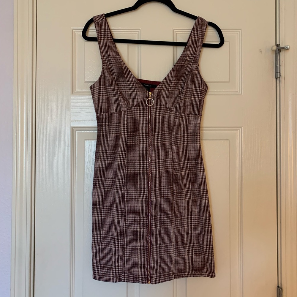 Plaid Burgundy Forever 21 Dress